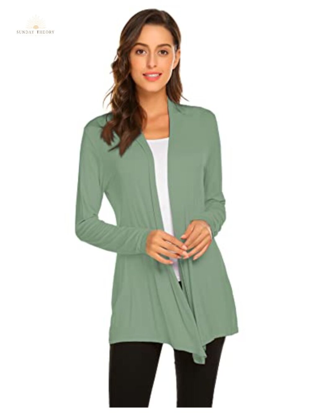 Lightweight Viscose Spandex Open Front Cardigan Loose Fit